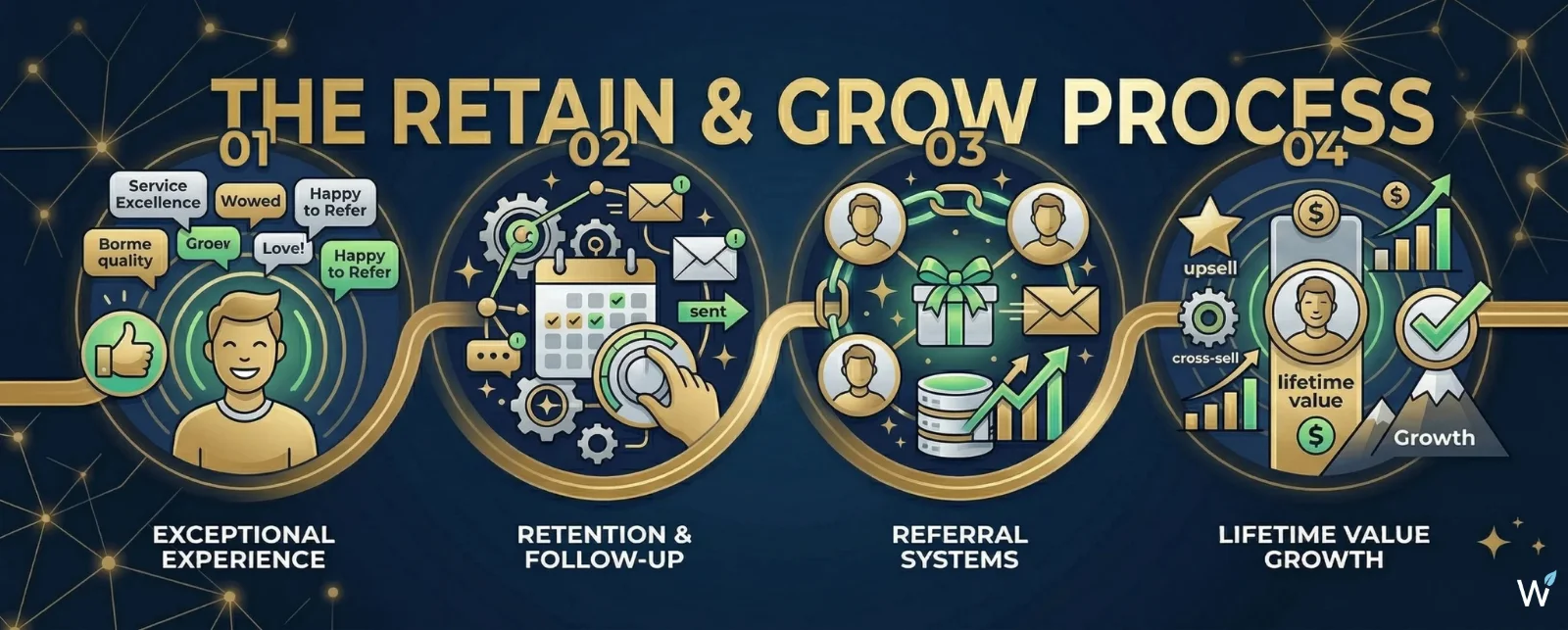 Retain & Grow Process Illustration