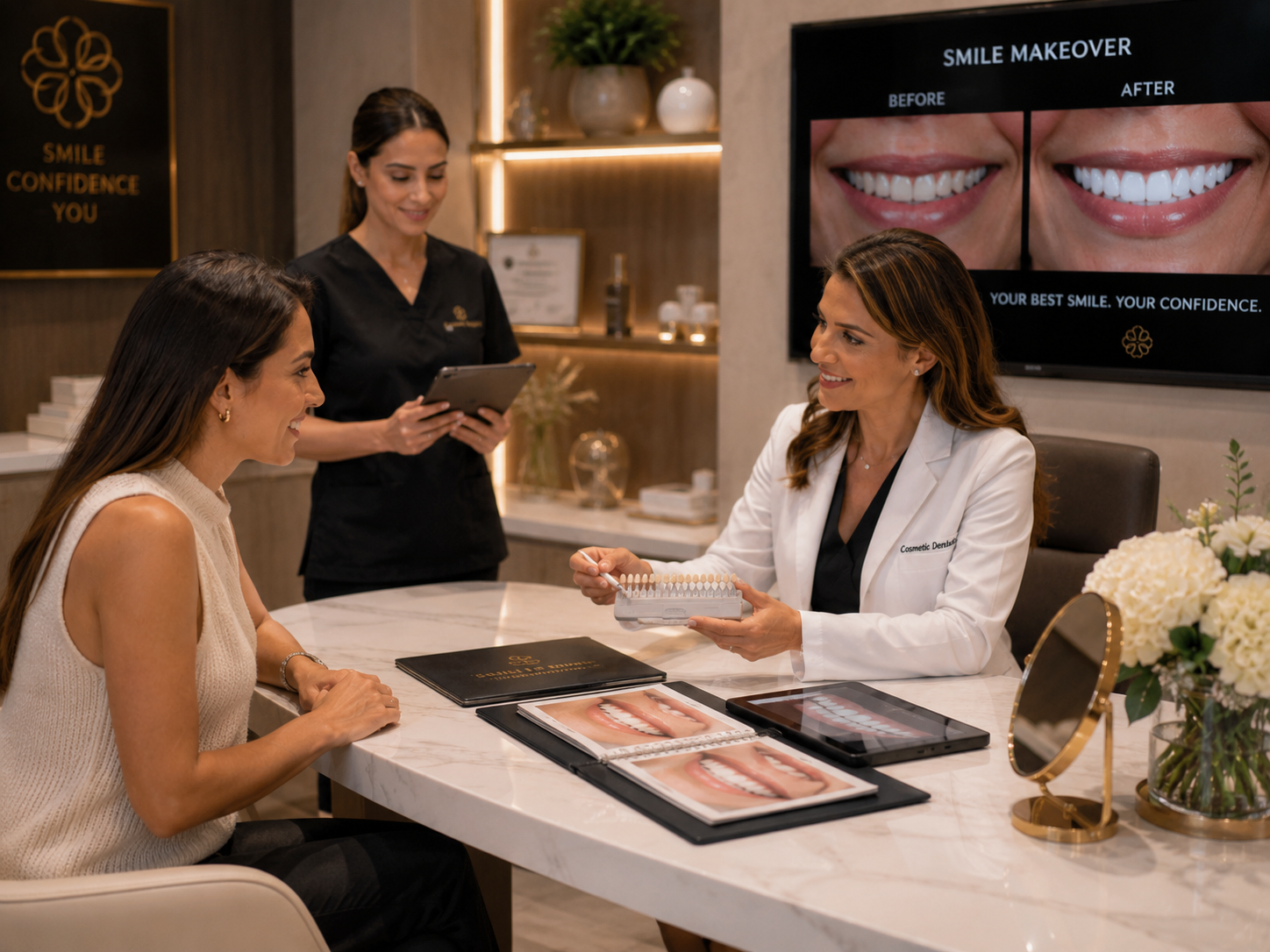 Premium cosmetic dental consultation room