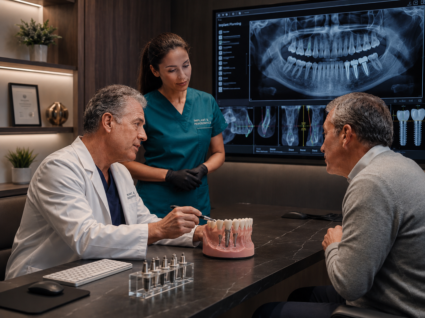 Modern dental implant consultation room