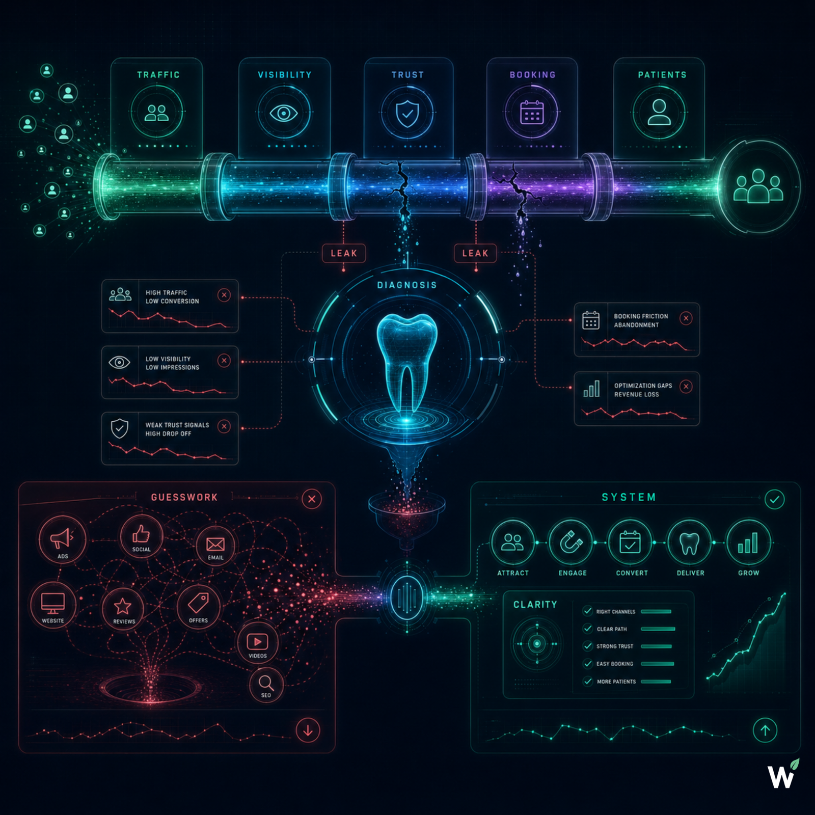 GROWSILK dental practice growth agency — founded on a diagnostic-first methodology that identifies where the patient path is breaking before recommending any growth work