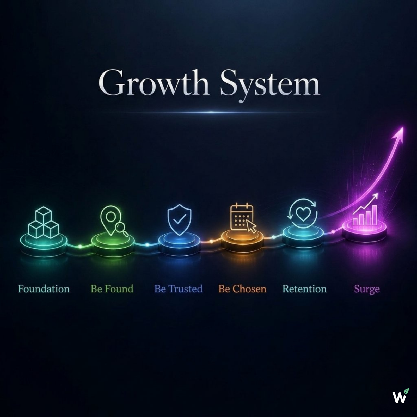 Why order matters in dental practice growth — the six-stage GROWSILK Growth System built in the correct sequence from Foundation through to SURGE